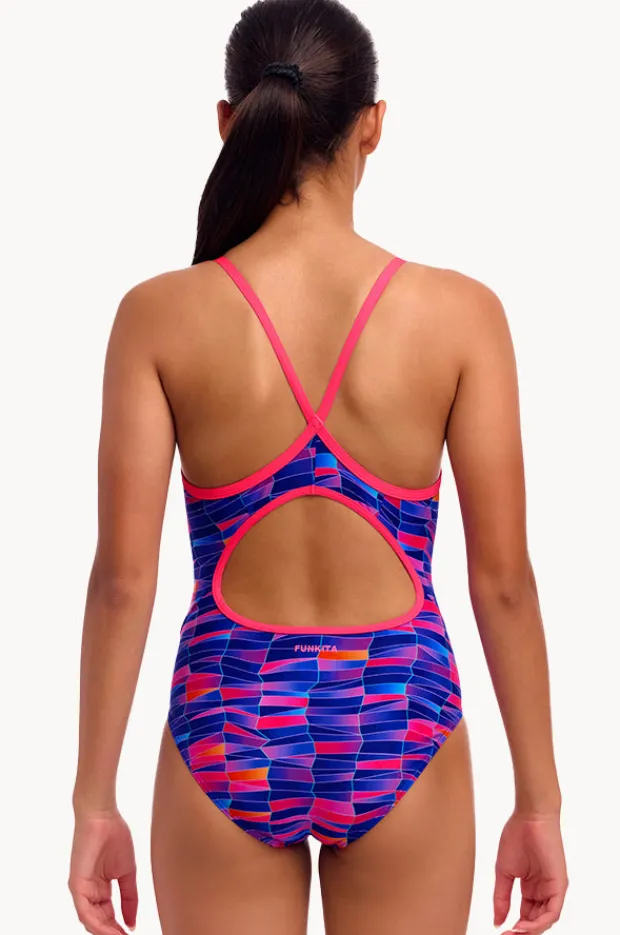 Funkita Girls Warped Waves Diamond Back One Piece