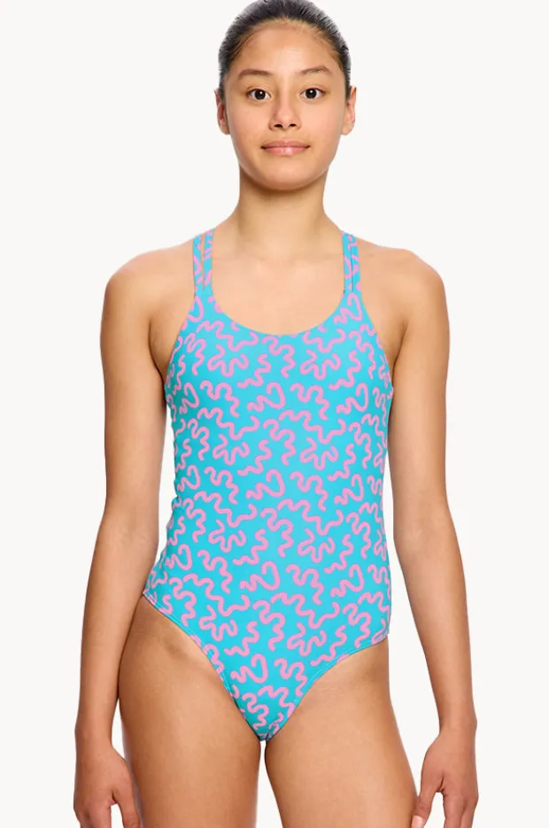 Modibodi Girls Wavy Cross Back One Piece