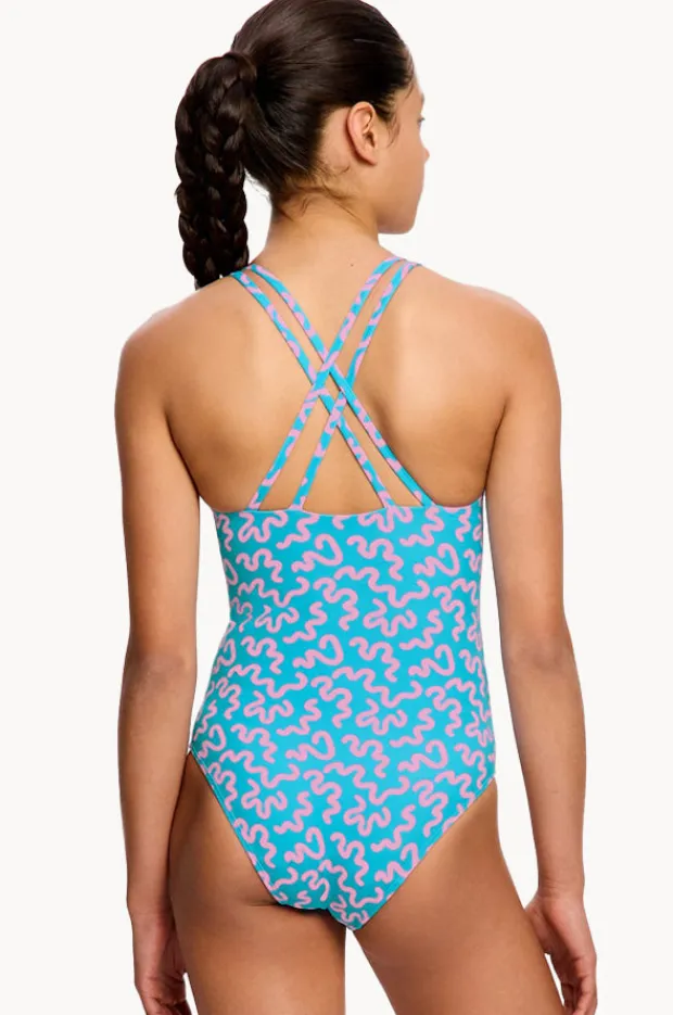 Modibodi Girls Wavy Cross Back One Piece