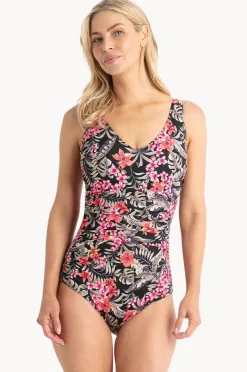 Women Jantzen Hamilton F/G Cup Multi Ruched One Piece