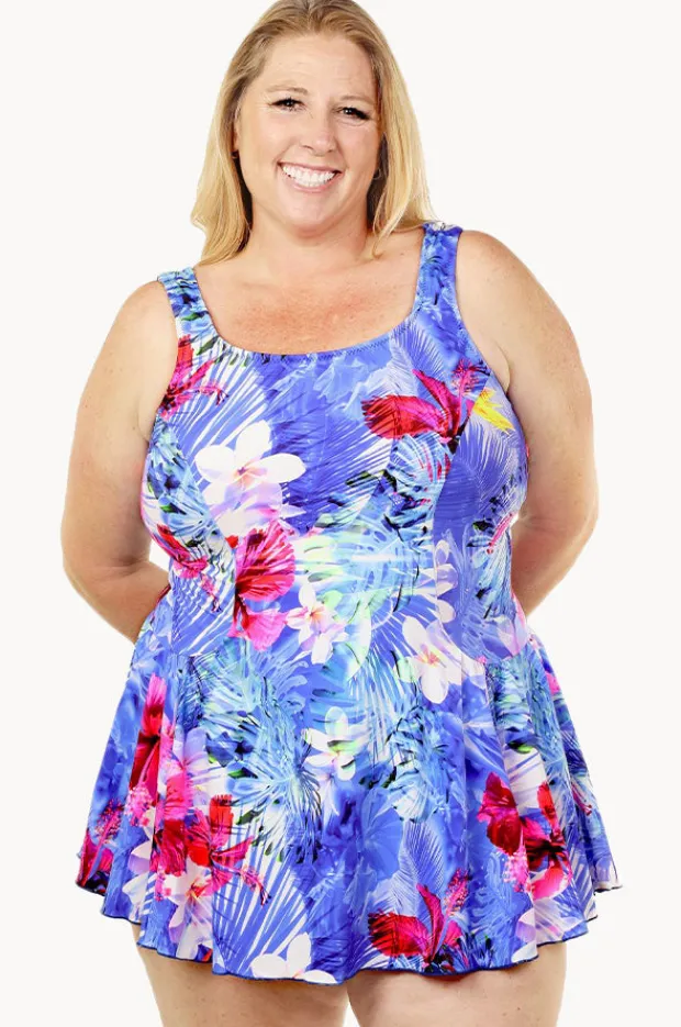 Women T.h.e. Swimwear Hawaiian Holiday Swim Dress +