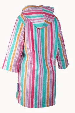 Women Back Beach Co Hawaiian Stripe Hooded Towel Robe S/M