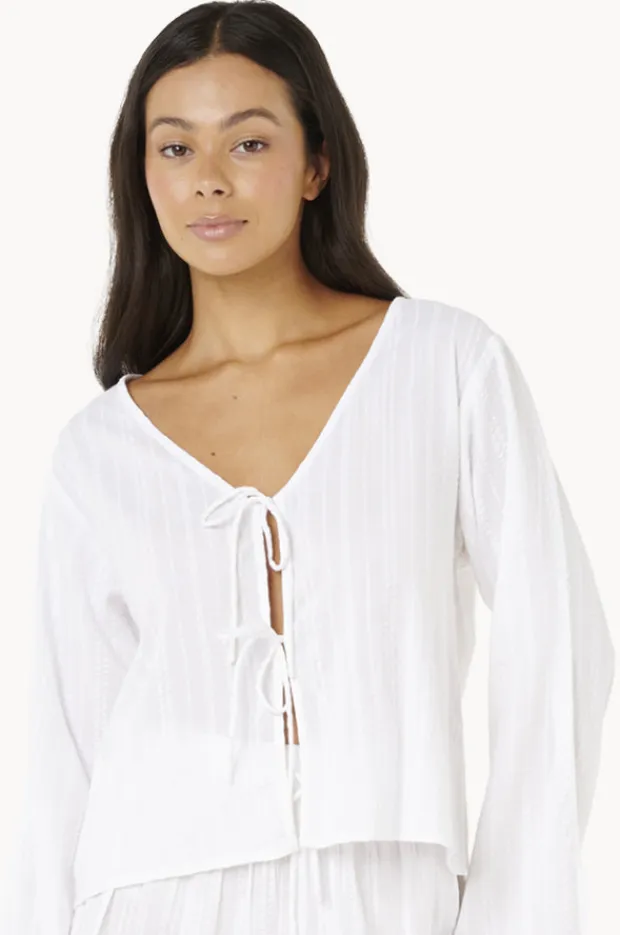 Women Rip Curl Haze Tie Front Long Sleeve Top