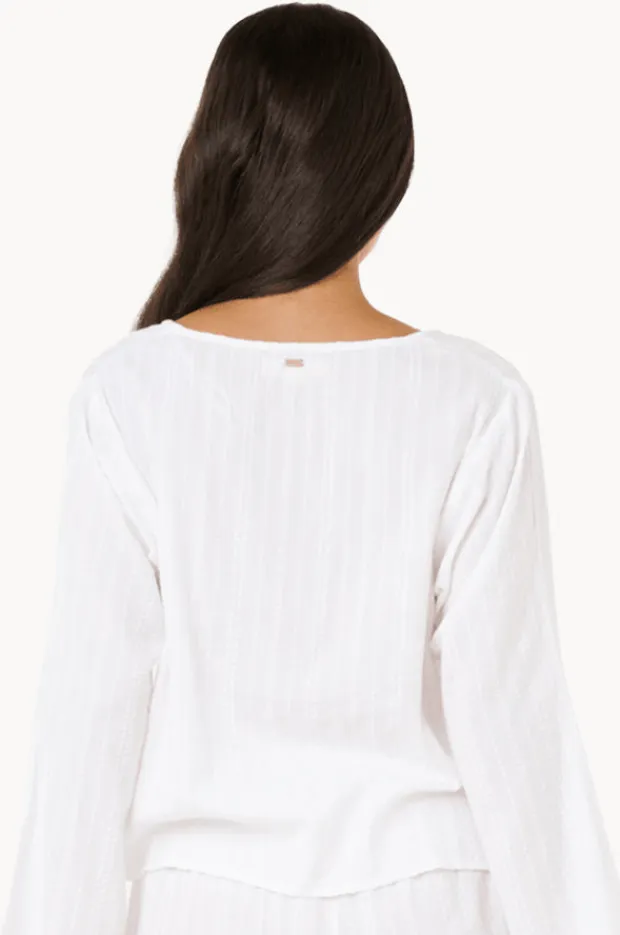 Women Rip Curl Haze Tie Front Long Sleeve Top