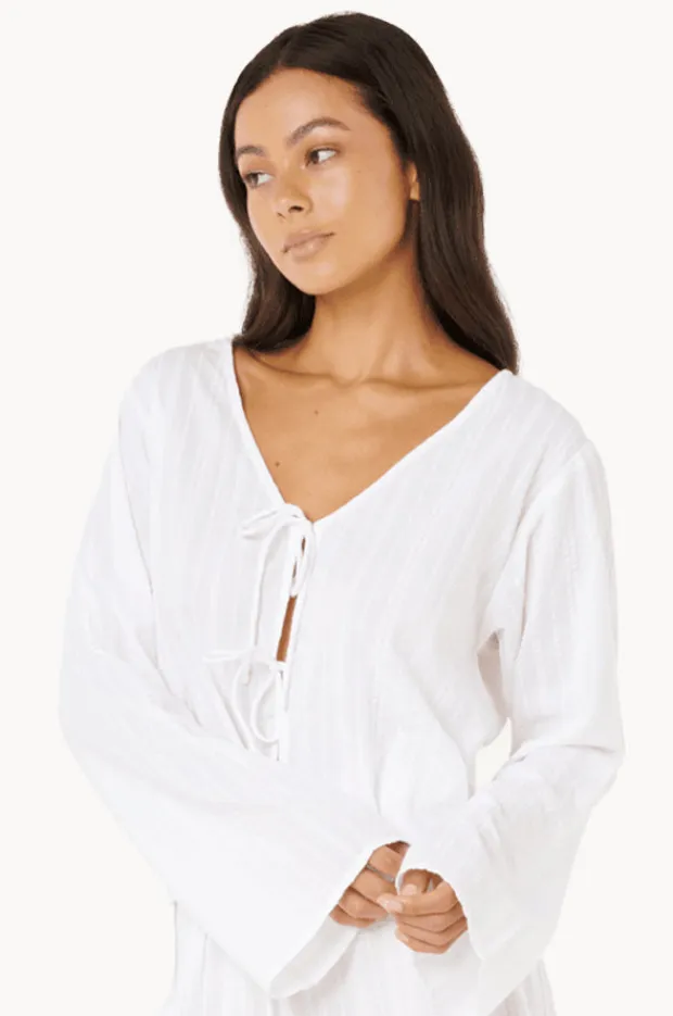Women Rip Curl Haze Tie Front Long Sleeve Top