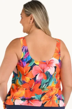 Women Maxine Hibiscus Honey Blouson Tankini Separate +