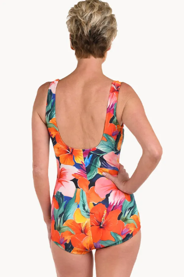 Women Maxine Hibiscus Honey Shirred One Piece