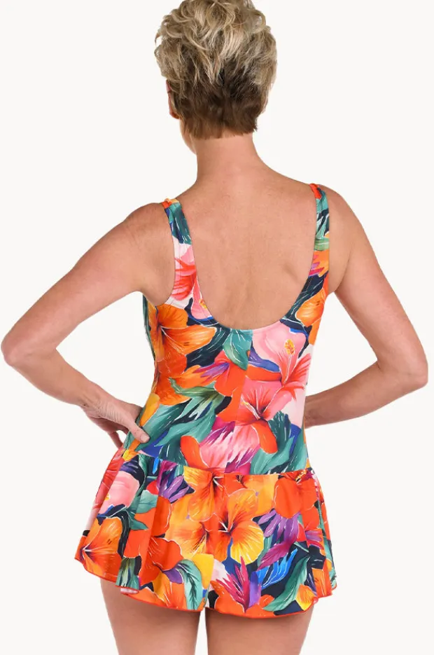 Women Maxine Hibiscus Honey Swim Dress