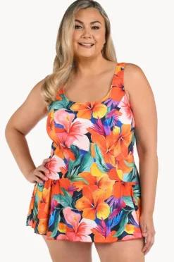 Women Maxine Hibiscus Honey Swim Dress +