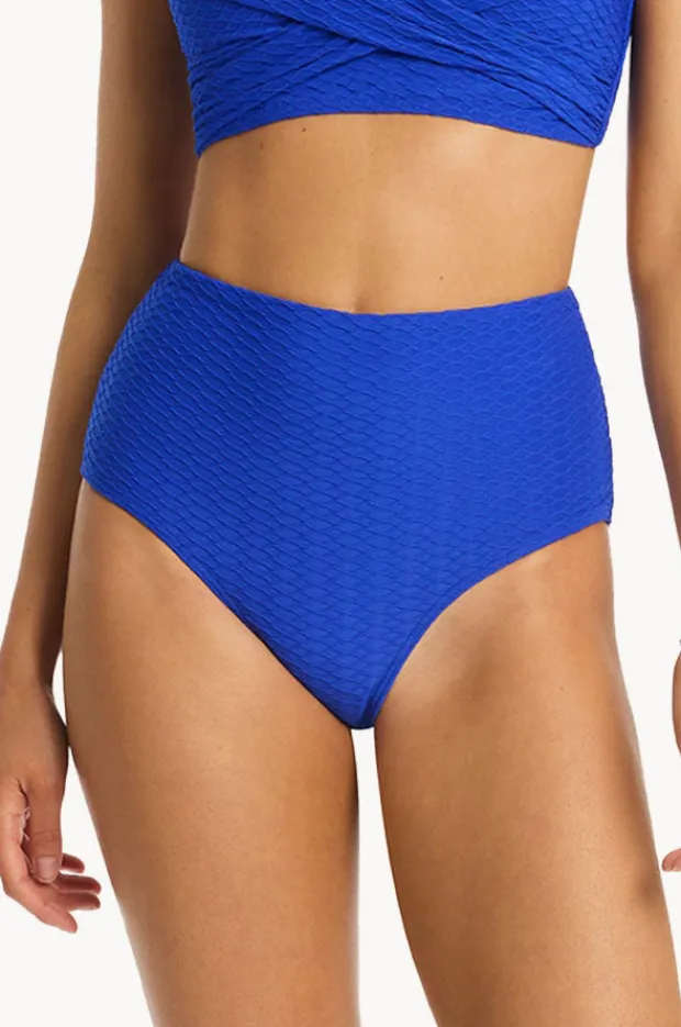 Women Sea Level Honeycomb High Waist Pant