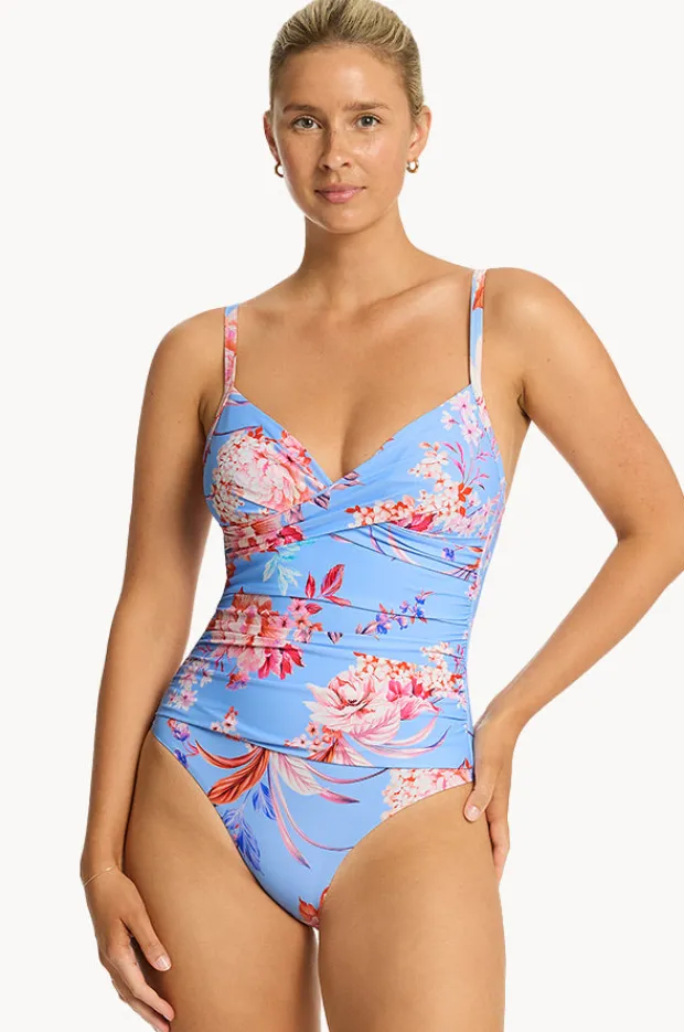 Women Sea Level Indochine Cross Front Scoop Back One Piece