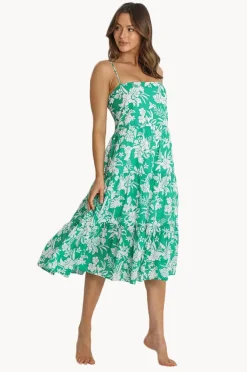 Women Sunseeker Island Girl Shoe String Midi Dress