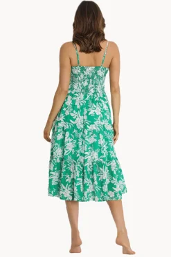 Women Sunseeker Island Girl Shoe String Midi Dress