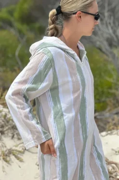 Women Back Beach Co Island Hooded Towelling Robe S/M