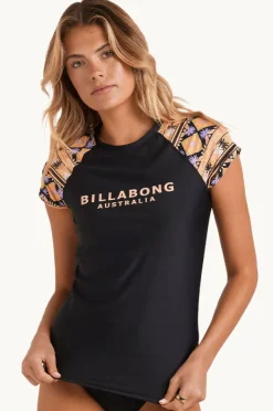 Women Billabong Just For You Wahine Short Sleeve Suntop