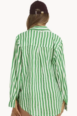 Women Billabong Kelly Stripe Swell Button Shirt