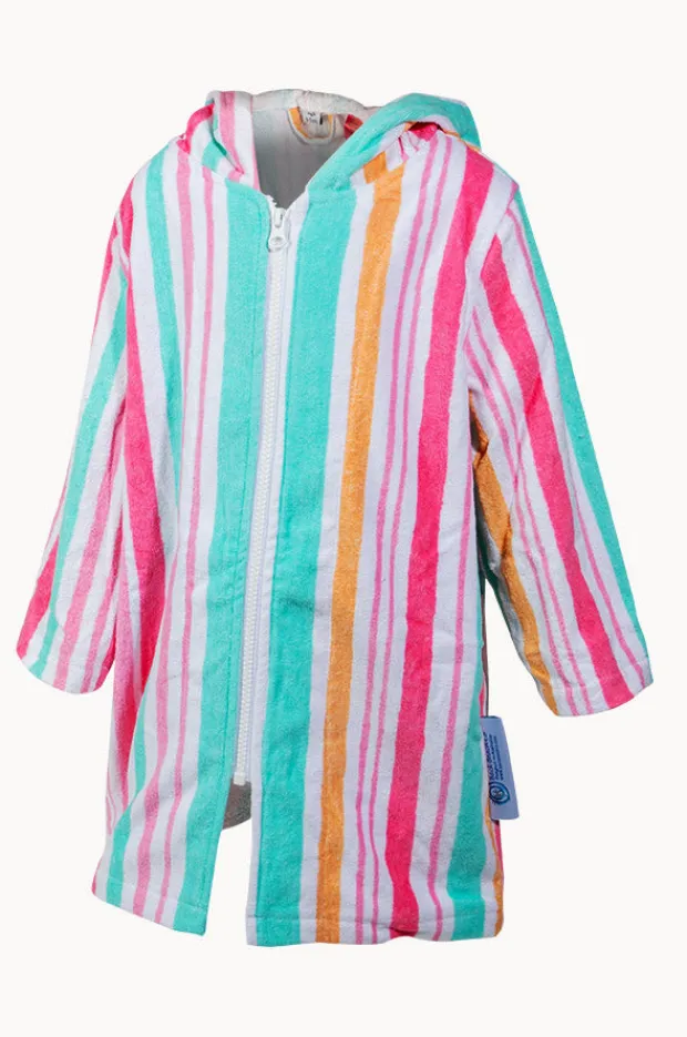 Back Beach Co Kids Hawaiian Stripe Hooded Towel Robe 3-5Y