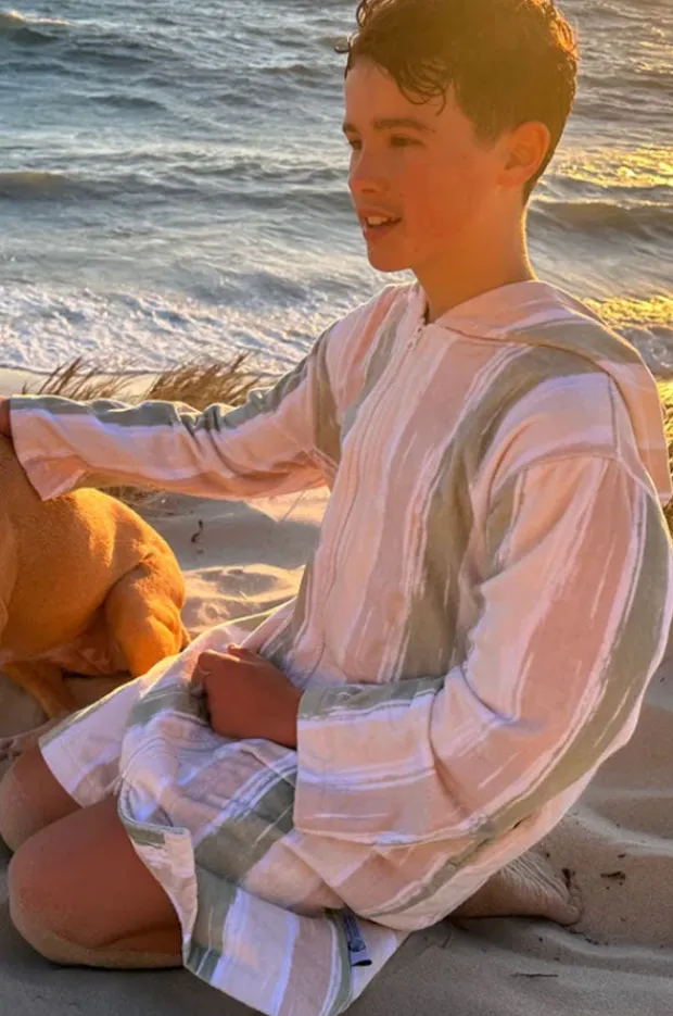 BOY Back Beach Co Kids Island Hooded Towelling Robe 7-11Y