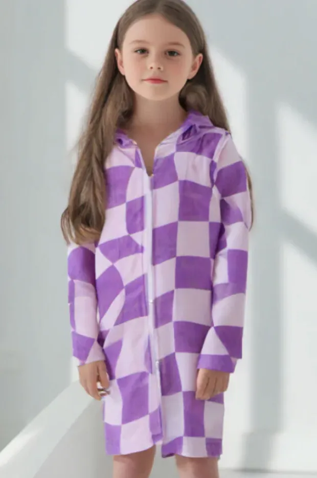 BOY Back Beach Co Kids Ocean Drifter Hooded Towelling Robe 3-5Y