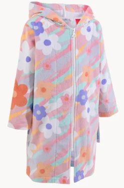 Back Beach Co Kids Petal Splash Hooded Towel Robe 3-5Y
