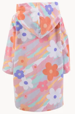 Back Beach Co Kids Petal Splash Hooded Towel Robe 3-5Y