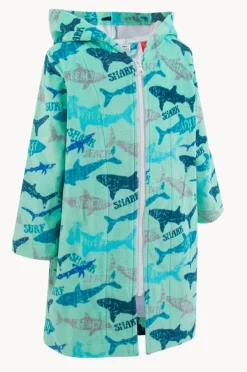 BOY Back Beach Co Kids Sharky Hooded Towelling Robe 5-7Y