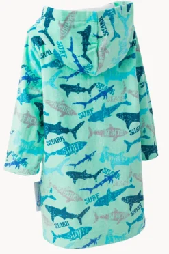 BOY Back Beach Co Kids Sharky Hooded Towelling Robe 5-7Y