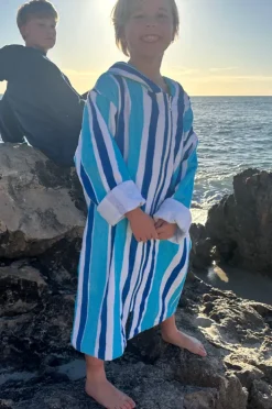BOY Back Beach Co Kids Stripe Hooded Towelling Robe 7-11Y