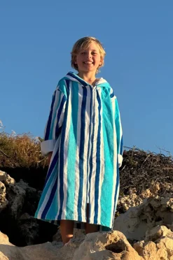 BOY Back Beach Co Kids Stripe Hooded Towelling Robe 7-11Y