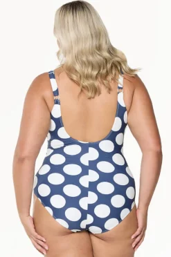 Women Capriosca Large Polka Dot Tie Waist One Piece