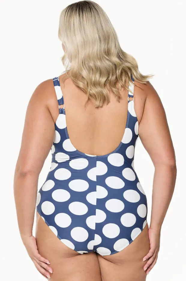 Women Capriosca Large Polka Dot Tie Waist One Piece