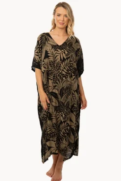 Women Sundrenched Leaf Betelnut Long Kaftan