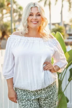 Women Bodacious Leaf Peasant Top