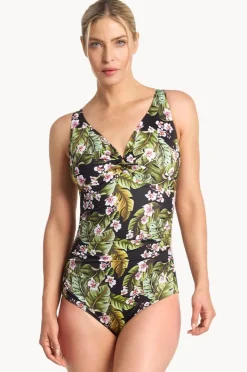 Women Poolproof Leafique F/G Cup Twist One Piece