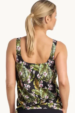 Women Poolproof Leafique Scoop Blouson Tankini Separate