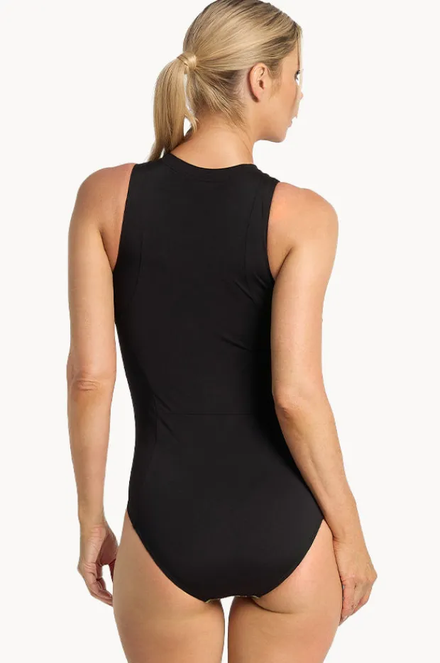 Women Poolproof Leafique Zip One Piece