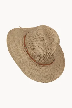 Women Cherry Red Leather Tie Trim Raffia Fedora