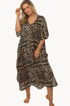 Women Sundrenched Leopard Long Kaftan