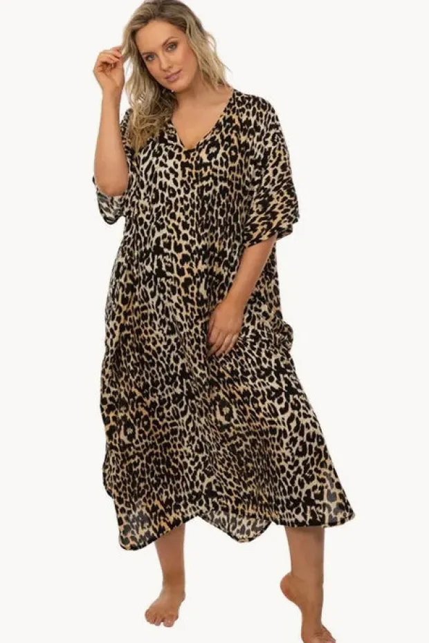 Women Sundrenched Leopard Long Kaftan