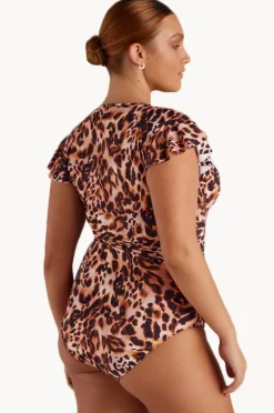 Women Sunsoaked o Ruffle Sleeve Sunsuit