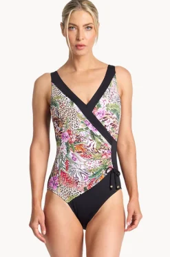 Women Jantzen Lilymaze DD/E Cup Gathered Surplice One Piece