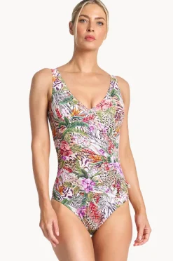 Women Jantzen Lilymaze Gathered Surplice One Piece