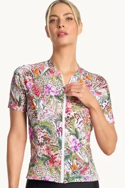 Women Jantzen Lilymaze Short Sleeve Suntop