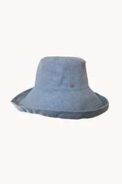 Women Cherry Red Linen Wide Brim Bucket Hat