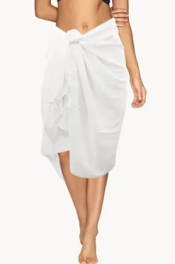Women Sundrenched Long Plain Fringed Sarong