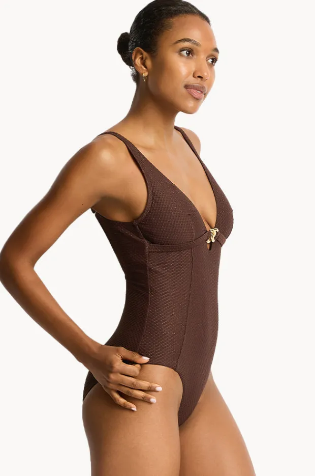 Women Sea Level Luminara Chain Link Longline One Piece