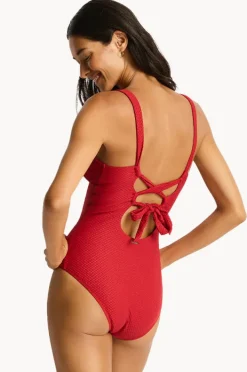 Women Sea Level Luminara Longline Tie Back One Piece