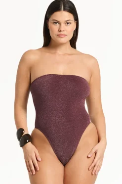 Women Bond-eye Lurex Fane Bandeau One Piece