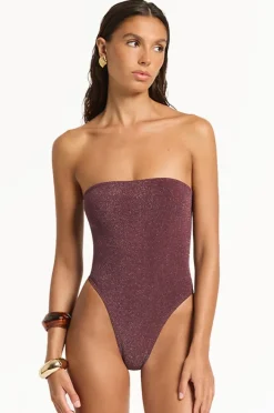 Women Bond-eye Lurex Fane Bandeau One Piece
