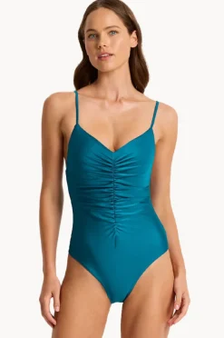 Women Monte u0026 Lou Lustre Gather Front One Piece